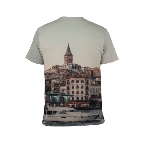yanfind Adult Full Print T-shirts (men And Women) Sea City Sunset Building Harbor Boat Vehicle Canal Architecture River Travel