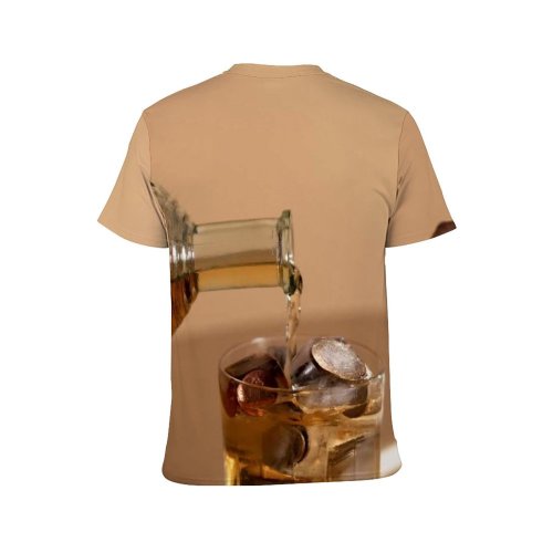 yanfind Adult Full Print T-shirts (men And Women) Glass Wine Classic Gold Bottle Vodka Liquor Cognac Scotch Rum Bourbon Intoxicated