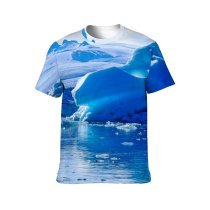 yanfind Adult Full Print T-shirts (men And Women) Calm Waters Cloudy Skies Floating Frost Frosty Frozen Iceberg Landscape