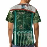 yanfind Adult Full Print T-shirts (men And Women) Wood Street School Courtyard Athlete Exercise Outdoors Web Leisure Recreation Empty Basketball