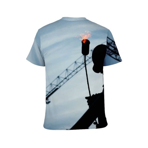 yanfind Adult Full Print T-shirts (men And Women) Build Builder Construction Worker Engineer Engineering Fire Silhouette Work