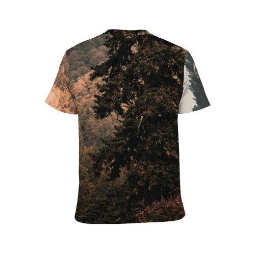 yanfind Adult Full Print T-shirts (men And Women) Snow Wood Dawn Landscape Winter Countryside Fog Leaf Fall Travel Christmas Outdoors