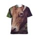 yanfind Adult Full Print T-shirts (men And Women) Bull Cattle Cow Horns Pasture