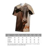 yanfind Adult Full Print T-shirts (men And Women) Blurred Bovine Cattle Countryside Cow Creature Eat Farm Farmland Fauna Feed Field