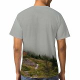 yanfind Adult Full Print T-shirts (men And Women) Wood Light Countryside Hill Fog Grass Mist Architecture Tree Fall Outdoors Daylight