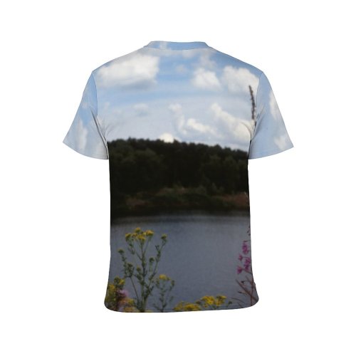 yanfind Adult Full Print Tshirts (men And Women) Landscape Woods Trees Flowers Lake Sky Clouds