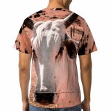 yanfind Adult Full Print T-shirts (men And Women) Countryside Agriculture Farm Milk Portrait Bull Cow Rural Farmland Pasture Horn Cattle