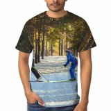 yanfind Adult Full Print T-shirts (men And Women) Cool Forest Skier Skiing Snow Winter
