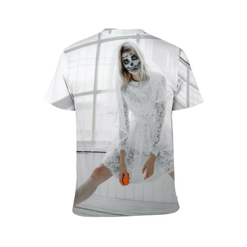 yanfind Adult Full Print T-shirts (men And Women) Art Makeup Attire Bizarre Roses Bridal Bride Contemporary Costume Creepy Dead Dress