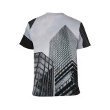 yanfind Adult Full Print T-shirts (men And Women) City Building Office Urban Perspective Cityscape Downtown Futuristic Contemporary