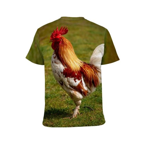 yanfind Adult Full Print T-shirts (men And Women) Bird Grass Chicken Beak Hen Outdoors Rural Wildlife Feather Poultry Avian Crest