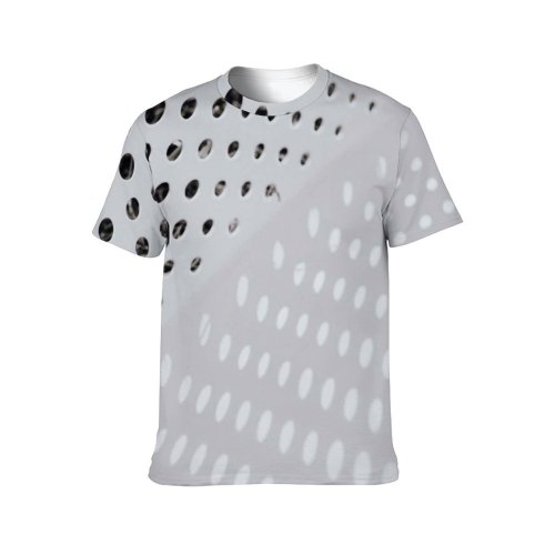 yanfind Adult Full Print T-shirts (men And Women) Texture Abstract Chrome Design Net Iron Grid Metallic Stainless Dot Aluminum