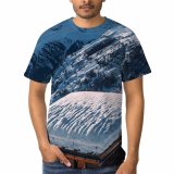 yanfind Adult Full Print T-shirts (men And Women) Breathtaking Building Calm Cottage Countryside Daylight Destination Dwell Freeze Frost Frozen Highland