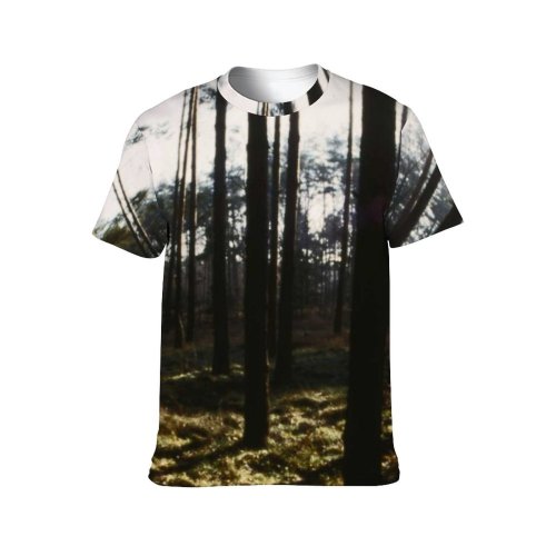yanfind Adult Full Print T-shirts (men And Women) Landscape Trees Natural Outside Dark Shadows Plants Woods