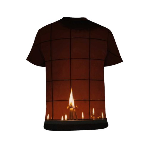 yanfind Adult Full Print T-shirts (men And Women) Light Art Dark Texture Wall Abstract Architecture Hot Design Flame Family Warmly