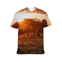 yanfind Adult Full Print T-shirts (men And Women) Beautiful Beauty Breathtaking Cloud Colorful Countryside Cow Daylight Destination Field Flora Foliage