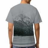 yanfind Adult Full Print T-shirts (men And Women) Cloudy Coniferous Cool Countryside Dramatic Fir Forest Freeze Frost Frozen Geology