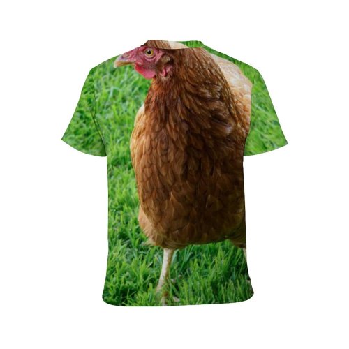 yanfind Adult Full Print T-shirts (men And Women) Bird Field Summer Grass Lawn Grassland Hen Outdoors Rural Pasture Poultry Hayfield