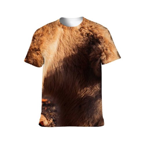 yanfind Adult Full Print T-shirts (men And Women) Cute Grass Fur Portrait Outdoors Shaggy Sheep Wildlife Bison Cattle Merino