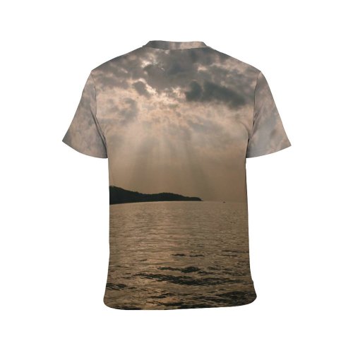 yanfind Adult Full Print T-shirts (men And Women) Sea Dawn Landscape Sunset Beach Ocean Summer Evening Travel Seascape Cloud