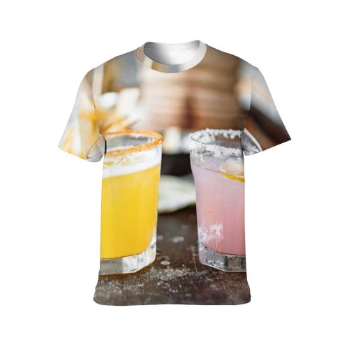 yanfind Adult Full Print T-shirts (men And Women) Wood Cocktail Glass Tea Sugar Juice Health Homemade Traditional Delicious Tropical Vodka