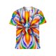 yanfind Adult Full Print T-shirts (men And Women) Art Texture Abstract Flower Design Round Decoration Beautiful Rainbow Petal Motley Proportion