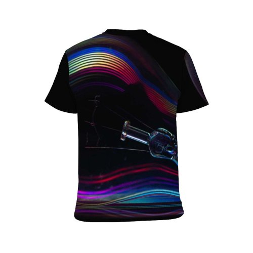 yanfind Adult Full Print T-shirts (men And Women) Art Wave Curve Abstract Neon Design Creativity Flame Surreal Energy Rainbow Artistic