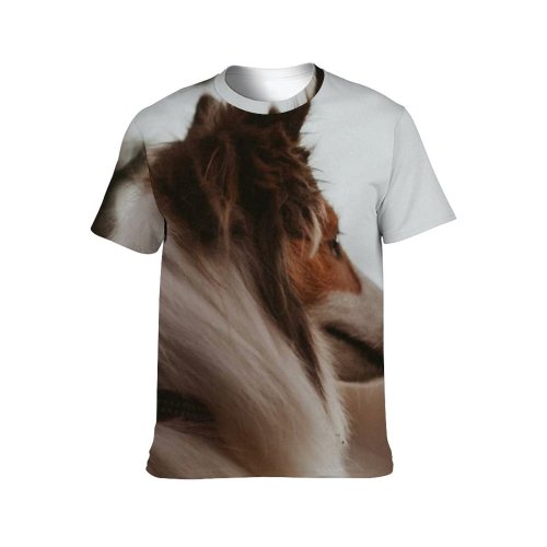yanfind Adult Full Print T-shirts (men And Women) Snow Winter Dog Pet Cute Fur Wolf Portrait Outdoors Side