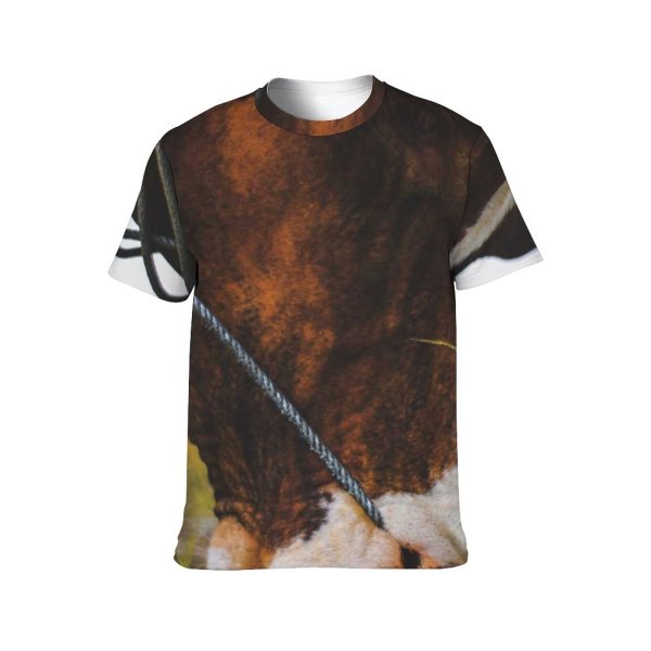 yanfind Adult Full Print T-shirts (men And Women) Countryside Agriculture Farm Grass Outdoors Bull Cow Rural Farmland Pasture Hay Cattle