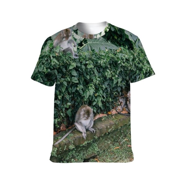 yanfind Adult Full Print T-shirts (men And Women) Wood Garden Park Leaf Tree Monkey Outdoors Jungle Wildlife Primate Rainforest