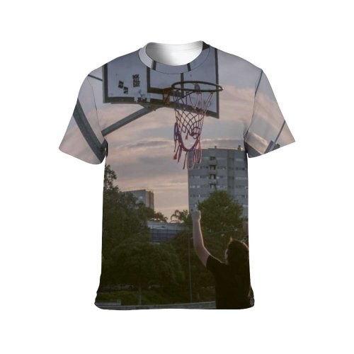 yanfind Adult Full Print T-shirts (men And Women) School Ball Athlete Basket Leisure Recreation Basketball Court Player Sports Backboard