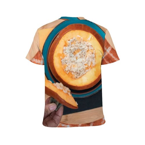 yanfind Adult Full Print T-shirts (men And Women) Wood Dinner Lunch Table Breakfast Rustic Wooden Cooking Health Homemade Ingredients Traditional