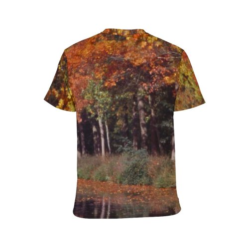 yanfind Adult Full Print T-shirts (men And Women) Landscape Trees Lake Sky Leaves Autumn