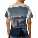 yanfind Adult Full Print T-shirts (men And Women) Building Calm Cool Country Countryside Exterior Field Freeze Frozen Idyllic Landscape