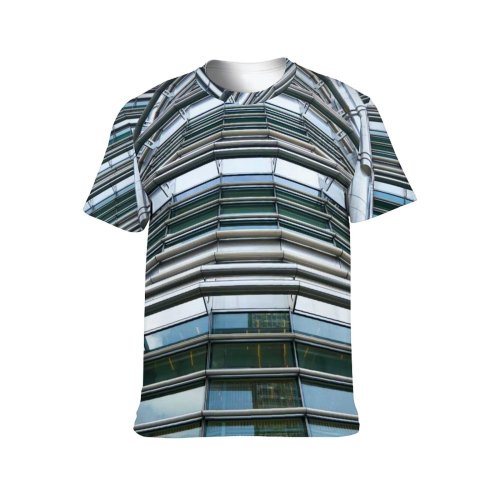 yanfind Adult Full Print T-shirts (men And Women) Architectural Design Architecture Beautiful Building City Clouds Construction Downtown Exterior Facade Glass
