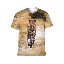 yanfind Adult Full Print T-shirts (men And Women) Cute Grass Park Tree Travel Portrait Cat Outdoors Wild Leopard Safari