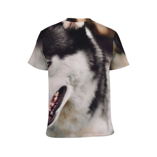 yanfind Adult Full Print T-shirts (men And Women) Snow Winter Dog Pet Cute Fur Portrait Outdoors Puppy Frosty Eskimo