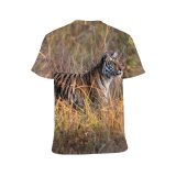 yanfind Adult Full Print T-shirts (men And Women) Grass Big Grassland Cat Outdoors Wild Safari Wildlife Danger Daylight Stripe