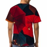 yanfind Adult Full Print T-shirts (men And Women) Art Dark Texture Abstract Fall Design Sunshade Umbrella Nylon Motley Sunblind