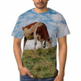 yanfind Adult Full Print T-shirts (men And Women) Landscape Countryside Agriculture Farm Grassland Milk Outdoors Rural Farmland Pasture Hayfield