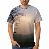 yanfind Adult Full Print T-shirts (men And Women) Landscape Sunset Tree Fog Winter