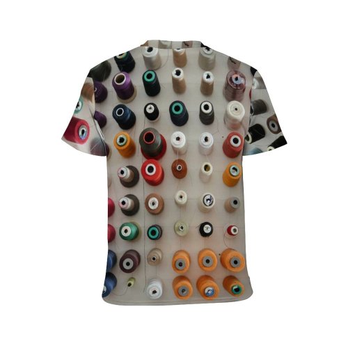 yanfind Adult Full Print T-shirts (men And Women) Bobbin Diversity Flatlay Organized Rainbow Reel Sewing Sorted Variety Yarn