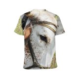 yanfind Adult Full Print T-shirts (men And Women) Field Countryside Agriculture Farm Bull Rural Wildlife Farmland Pasture Horn Hayfield
