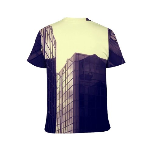 yanfind Adult Full Print T-shirts (men And Women) Architectural Design Architecture Buildings Clouds Exterior Futuristic Glass Items Panels