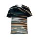 yanfind Adult Full Print T-shirts (men And Women) Art Wave Curve Dry Abstract Design Outdoors Metallic