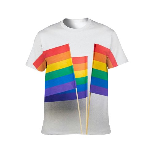 yanfind Adult Full Print T-shirts (men And Women) Wood Flag Creativity Fun Outdoors Leisure Wear Stripe Motley Disjunct