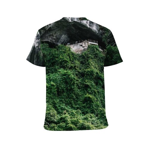 yanfind Adult Full Print T-shirts (men And Women) Wood Landscape Summer Lake Leaf Tree River Travel Waterfall Island Rock Outdoors