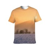 yanfind Adult Full Print T-shirts (men And Women) Beautiful Dawn Daylight Foggy Frosty Frozen Hazy Idyllic Landscape Misty