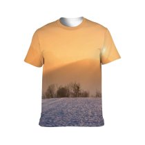 yanfind Adult Full Print T-shirts (men And Women) Beautiful Dawn Daylight Foggy Frosty Frozen Hazy Idyllic Landscape Misty
