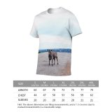 yanfind Adult Full Print T-shirts (men And Women) Landscape Beach Sand Field Summer Desert Farm Grass Travel Cow Rural Cattle